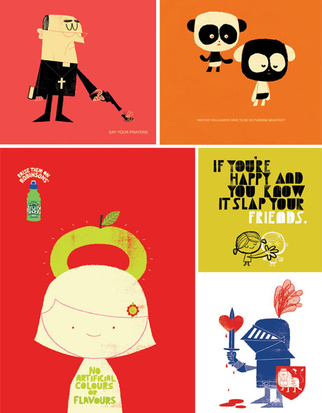 Examples of the illustration work of Adrian Johnson