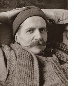 picture of billy childish, he has a moustache