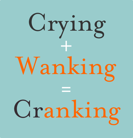 Crying + Wanking = Cranking
