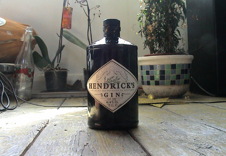 Photo of a bottle of Hendrick's Gin