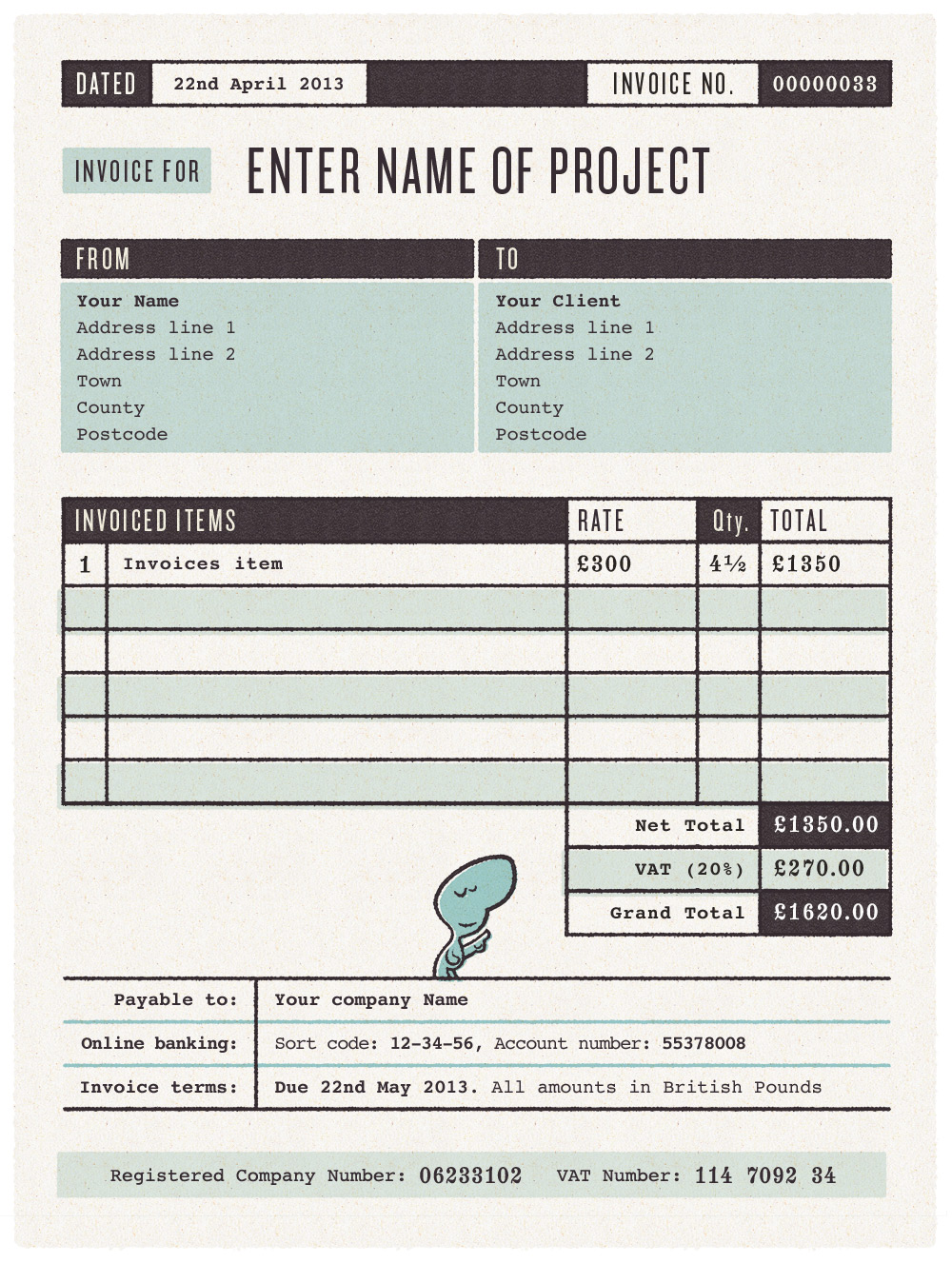Invoice Template  Made in England With Sample Invoice Template Uk